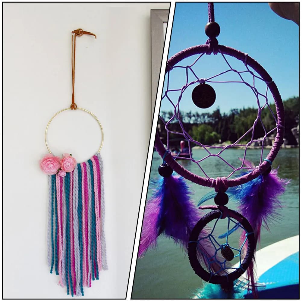 5Pcs Metal Dream Catcher Ring Iron Craft Circle for DIY Wreath Making Floral Wall Ornament Wedding Hoop Home Decorative