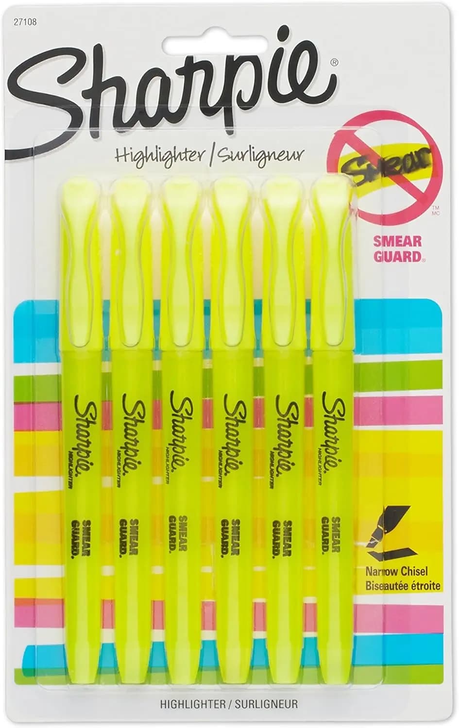 Evidenziatore Giallo Fluorescente, Formato Tascabile, Confezione da 6 per Facile Appuntamento e Organizzazione