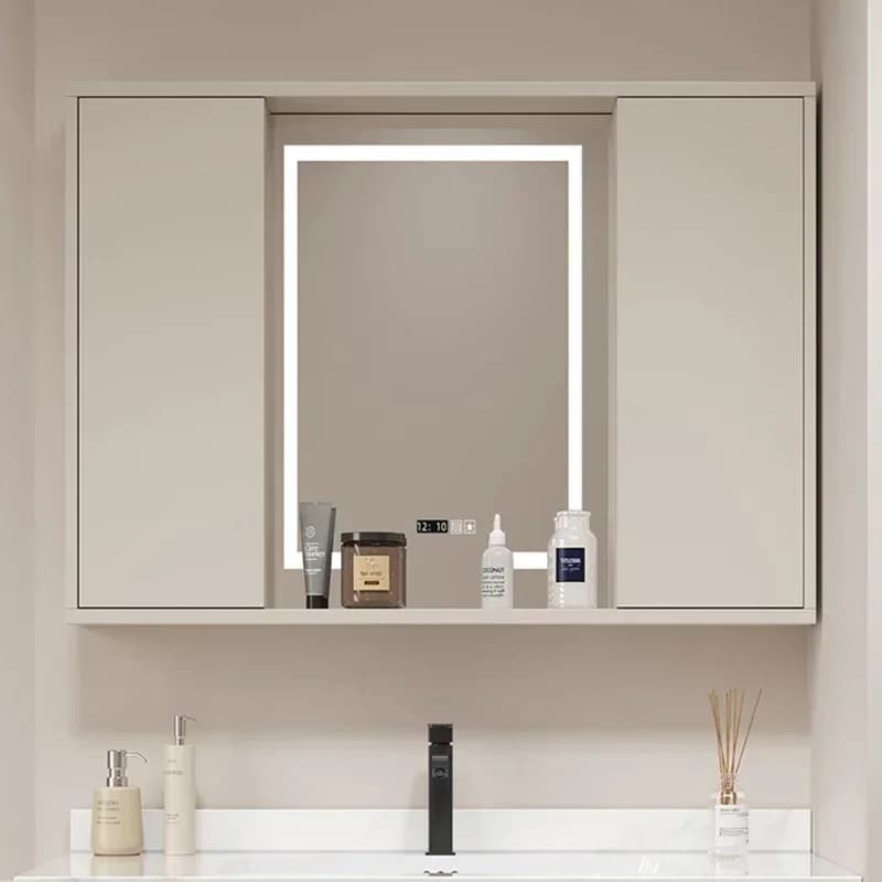c13-Wall Mounted Simple Smart Bathroom Cabinets Push-pull Vanity Storage Bathroom Mirror Cabinet Shelf Furniture Armario Bano C