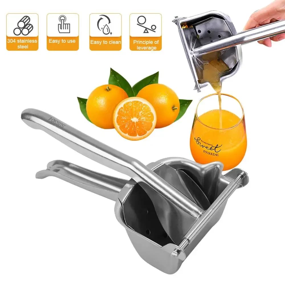 Spremiagrumi manuale portatile in acciaio inossidabile 304 Spremiagrumi per frutta e verdura Pressa per succo di limone melograno Frullatore per stazione di spremere