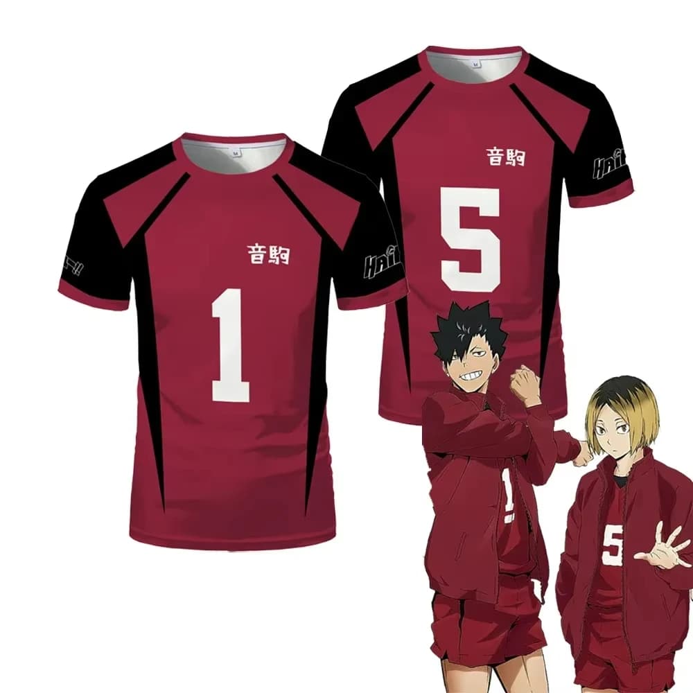 Maglietta Anime Uniforme da Gioco di Ruolo Nekoma High School Volleyball Club per Adulti e Bambini