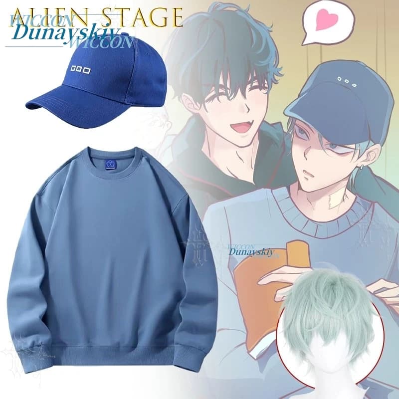 Sweatshirt Basic Hoodies Alien Stage Till Same Style Navy Blue Adjustable Baseball Cap Streetwear Anime Cosplay For Daily Wear
