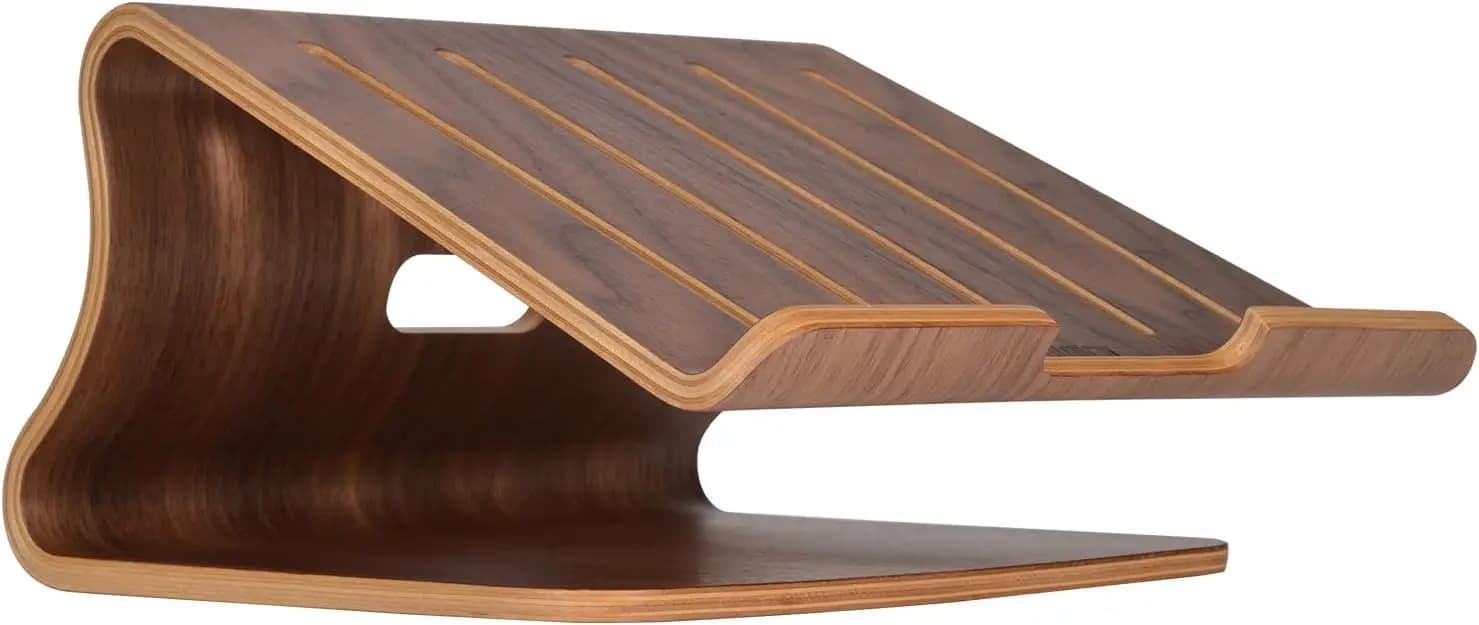 Supporto per Laptop in Legno di Noce con Dissipazione del Calore, Design Ergonomico per la Maggior Parte dei Portatili, Supporto da Scrivania Stabile