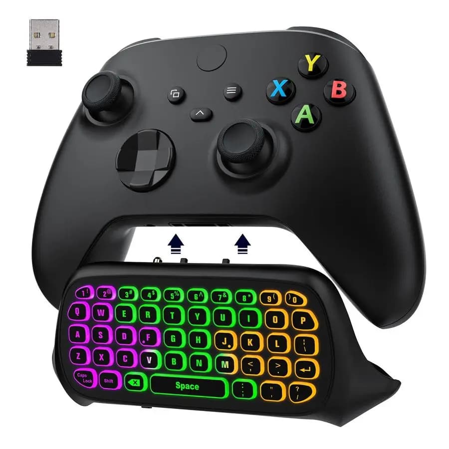Tastiera retroilluminata RGB per controller Xbox One, Xbox Series X S, tastiera wireless con ricevitore 2.4G, accessori Xbox per X
