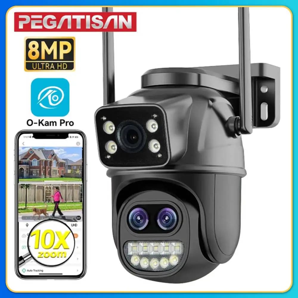 15MP WiFi Security Camera PTZ Outdoor Dual Screen 10X Zoom Human Detection Surveillance Video Camera O-Kam Pro IP Camera