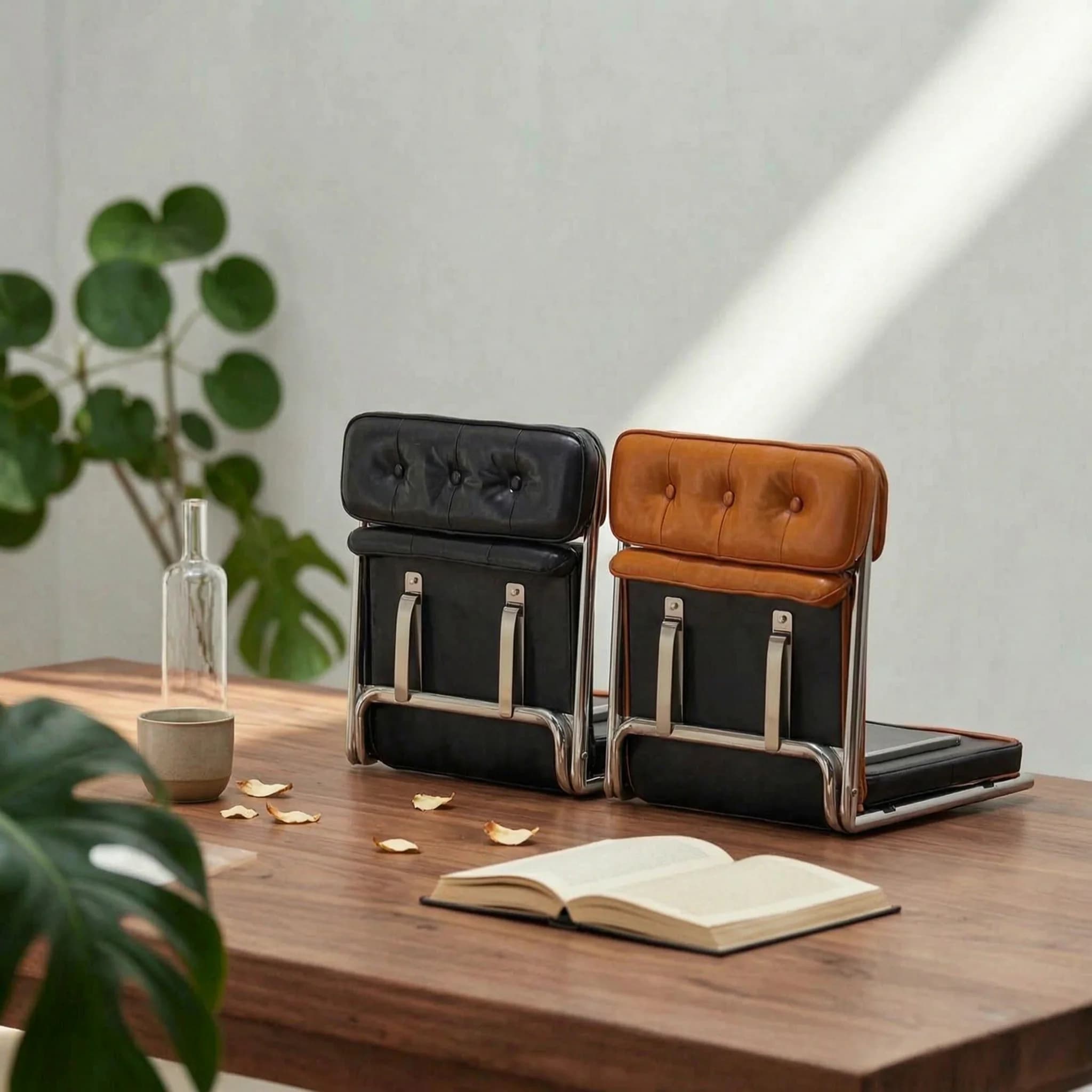 Padded Folding Chair Upholstered Foldable Chair with Tufted Backrest Furniture Cushioned Long-Lasting for Small Apartments
