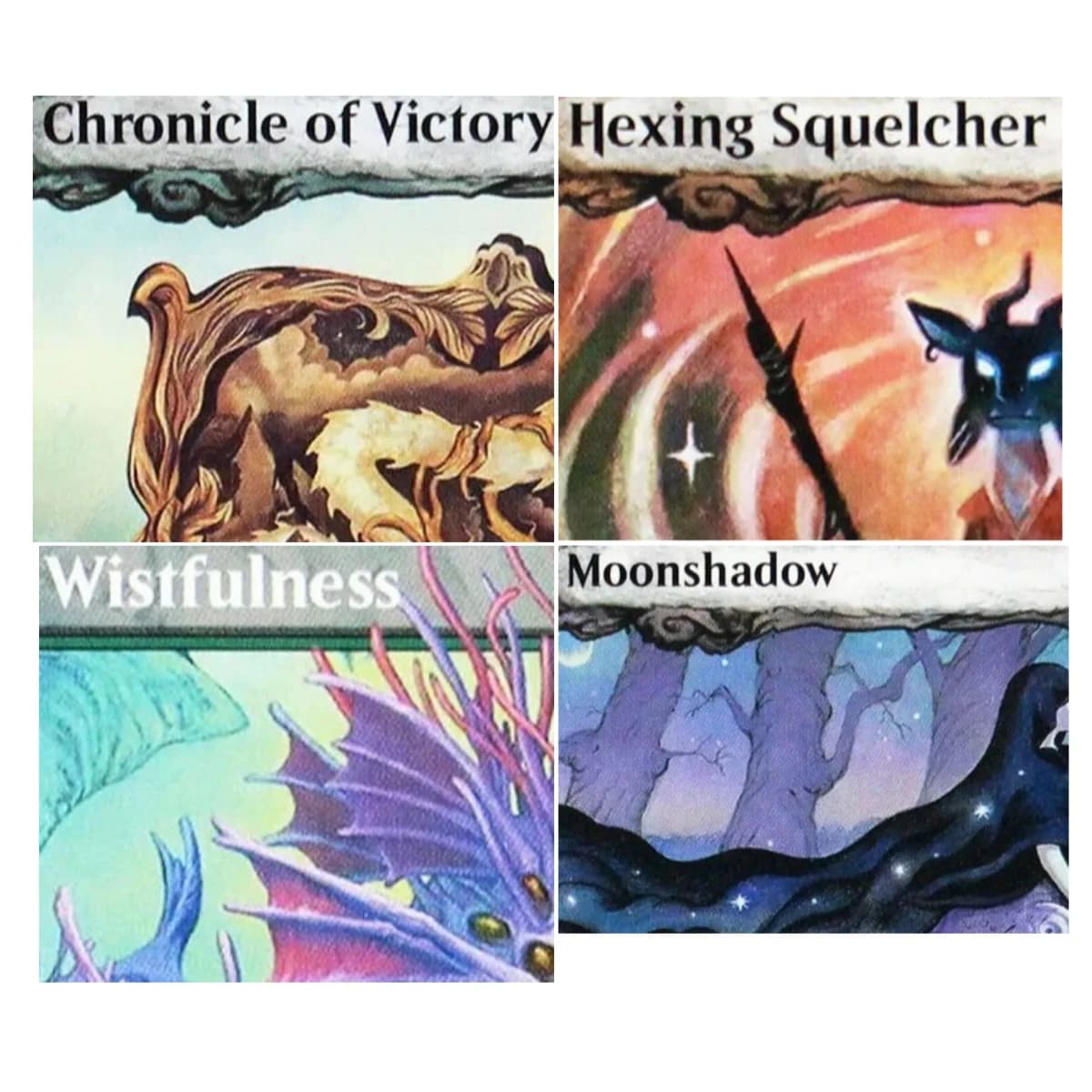 ECL 'Hexing Squelcher/Wistfulness/Vibrance' TCG M Proxy Cards Black High Quality Board Playing Game Trading Cards