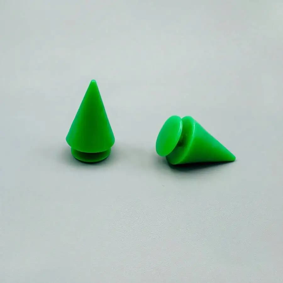 Green Soft Rubber Cone Studs Shoe Charms Punk Style Detachable DIY Accessories For Sandals Clogs Slippers