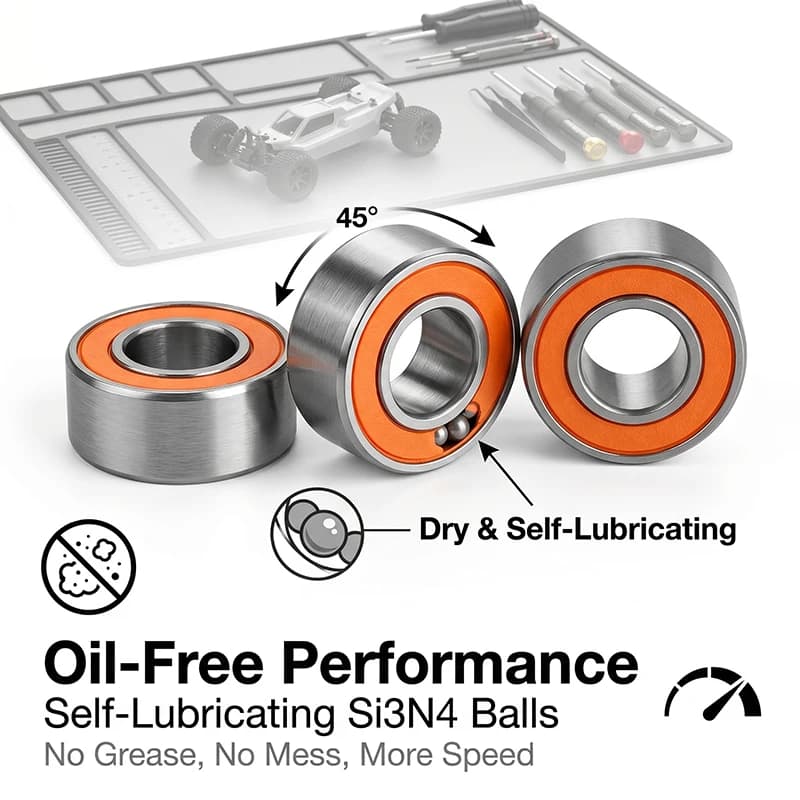 5pc SMR117C-2OS Ultra-thin Ceramic Bearing 7x11x3mm, Si3N4 Hybrid, ABEC7 High RPM Sealed Stainless Steel Ball Bearing SMR117 2RS