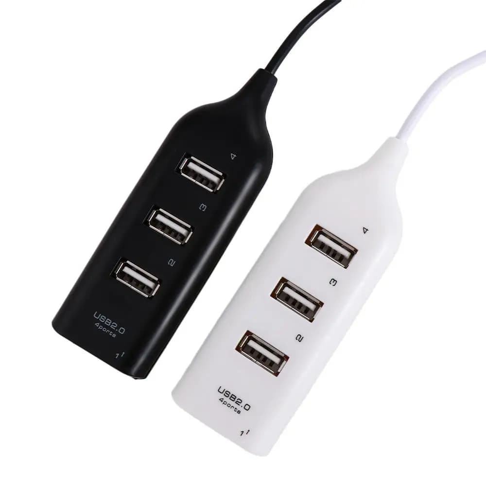 Hub USB 2.0 a 4 Porte, Accessori per Computer, Splitter USB, Periferiche, Adattatore di Alimentazione, Espansore Multiplo