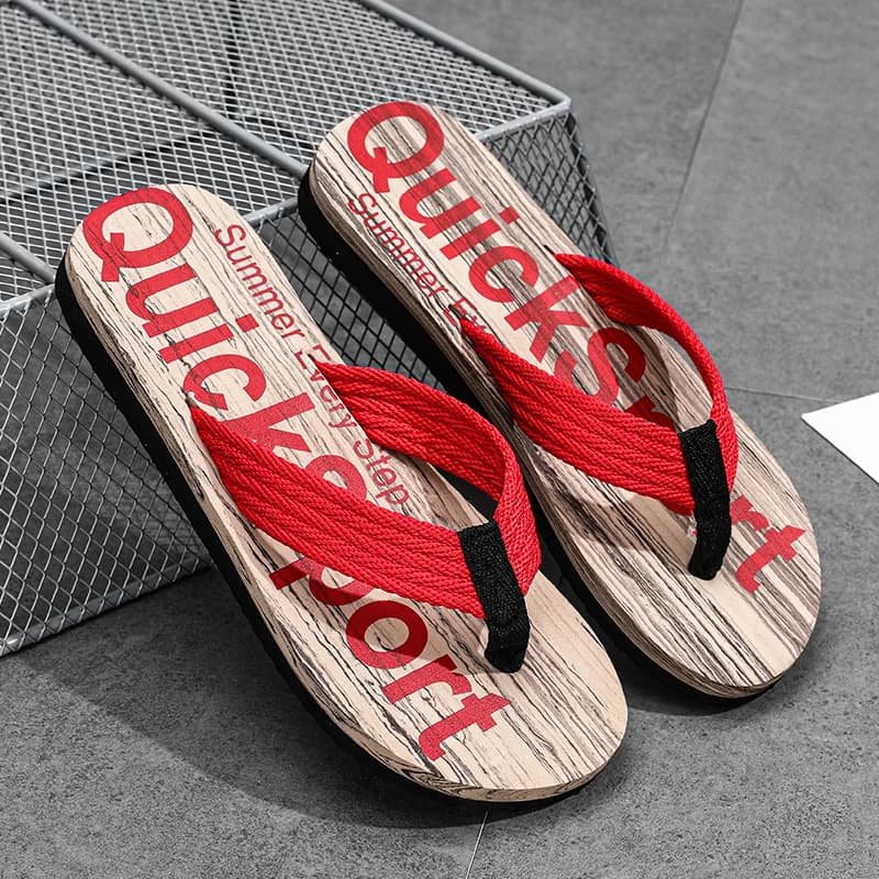 HKDQ Infradito da uomo di vendita calda Pantofole piatte rosse di moda per uomo Pantofole da spiaggia antiscivolo per esterno Uomo Infradito estive economiche