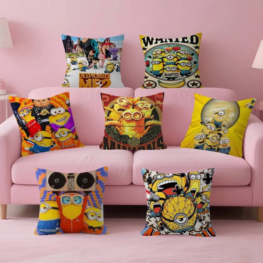 Cuscino Decorativo Classico a Forma di Banana Gialla M-Minion, Regalo per Casa, Ufficio, Camera da Letto, Divano, Auto, Fodera per Cuscino 45x45