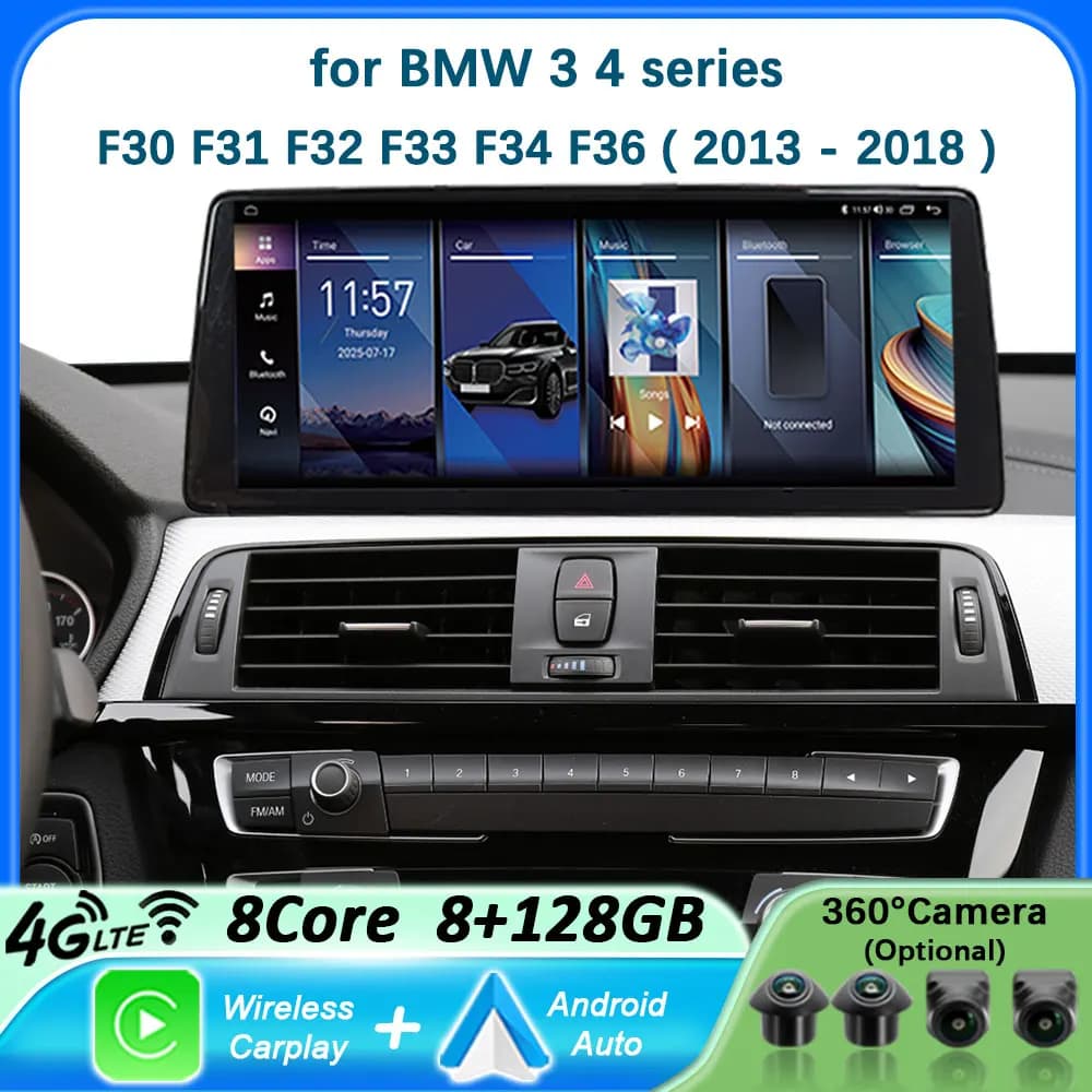 Per BMW serie 3 4 F30 F31 F32 F33 F34 F36 2013 - 2019 NBT EVO Sistema Car Audio Lettore multimediale LHD 4G WiFi Android 14 GPS BT