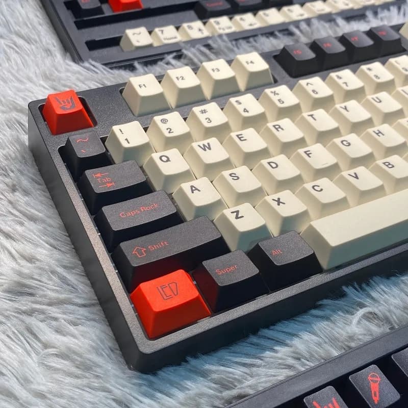 Set di tasti a tema dirigibile personalizzabili in PBT con sublimazione, profilo Cherry, per tastiere meccaniche da gaming e accessori.