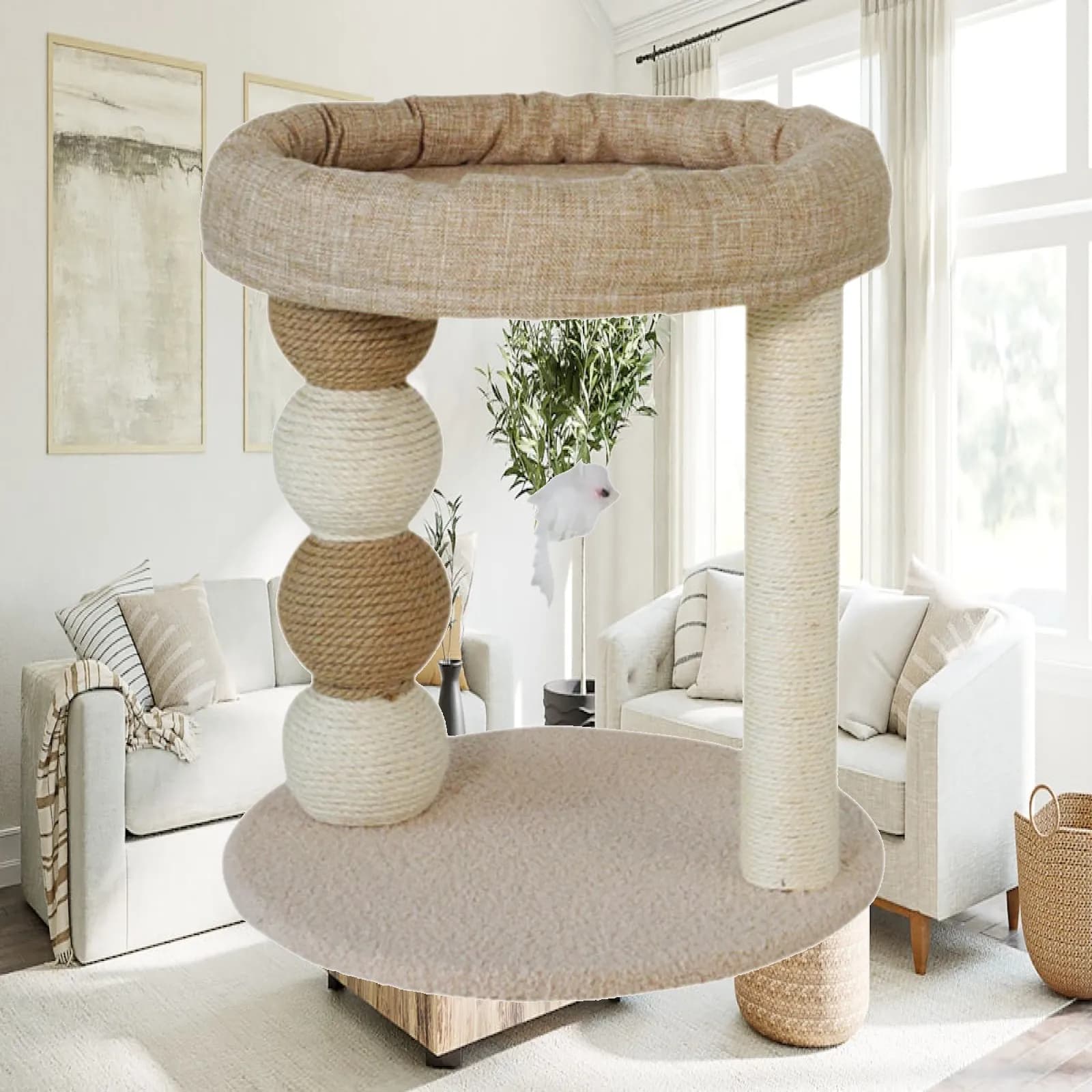 Cat Scratcher Post Small Cat Tree with Toy Ball Perch Kitten Relax Tree Furniture Scratching Deterrent Cat Sisal Scratcher Tree