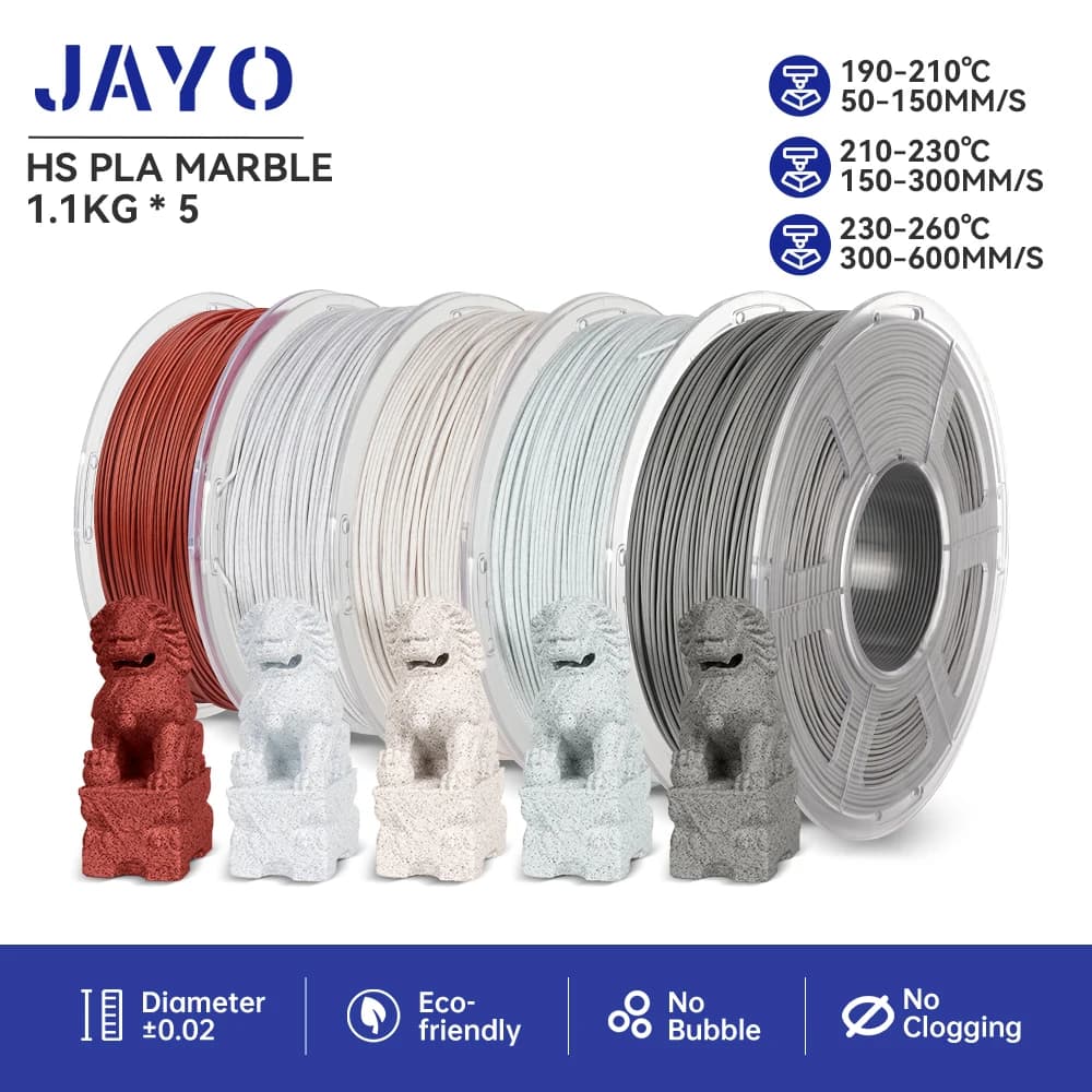 JAYO 3D Filament High Speed PLA 5.5 kg HSPLA MB 1,75 mm Ordered Wrap Good colored toughness for 3D FDM printing materials