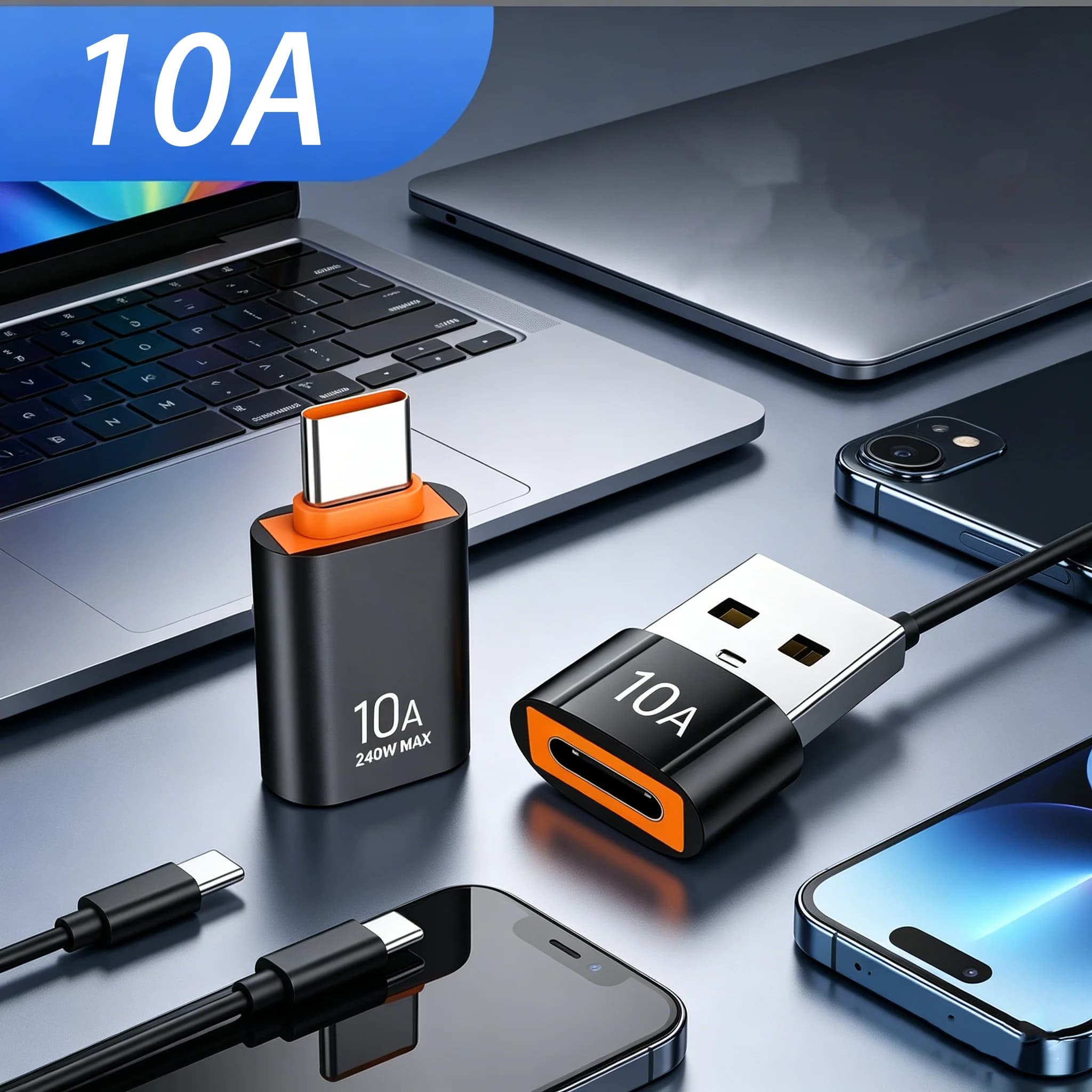 USB 3.0 to Type C OTG 10A Adapter from USB Female to Type C Male Quick Charging Adapter OTG USB C for Laptop Xiaomi Samsung