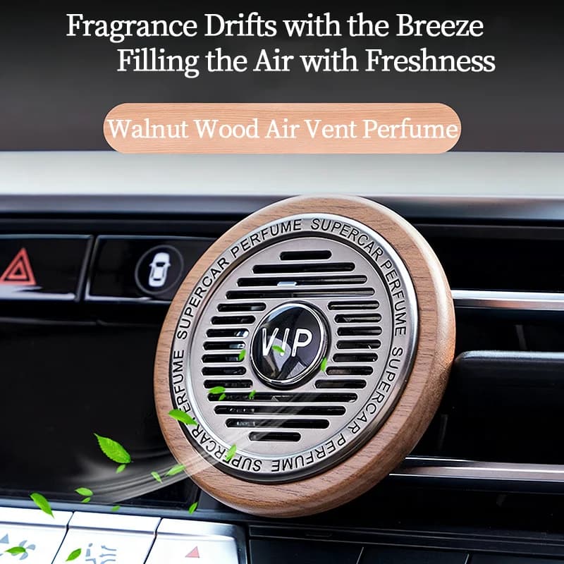 Deodorante per Auto in Legno di Noce Premium, Clip per Bocchetta di Ventilazione e Stile da Appendere, Diffusore per Auto a Lunga Durata con Fragranza Leggera