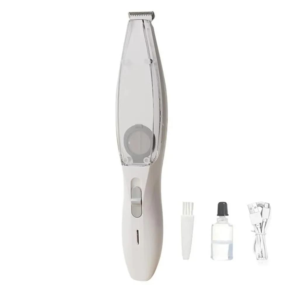 With Vacuum Pet Paw Hair Clipper Low Noise 2 Modes Dog Grooming Trimmer Waterproof Clear Bin Cats Foot Hair Remover