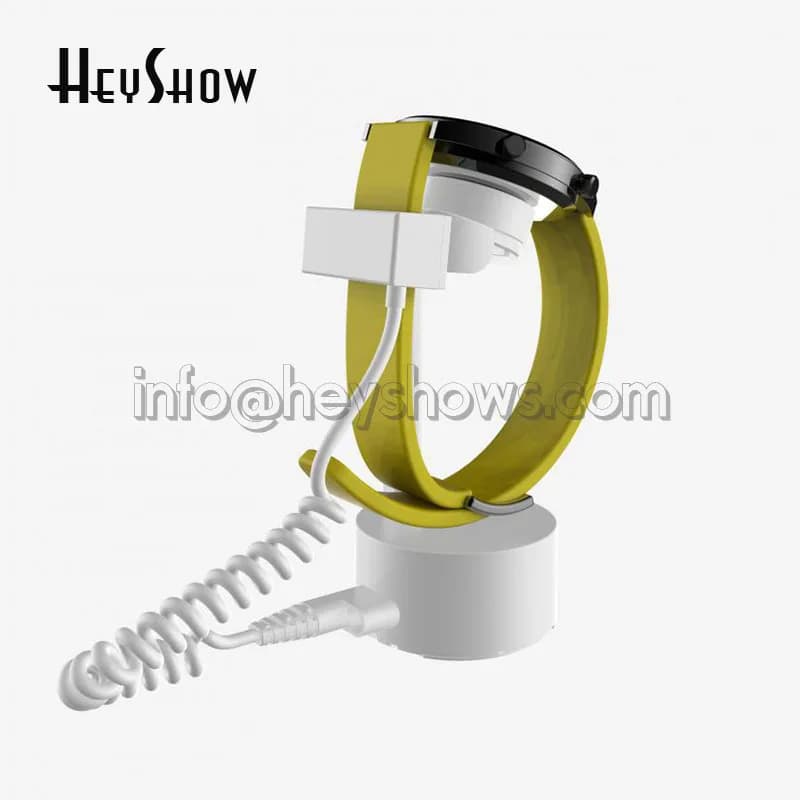 Supporto per allarme antifurto per espositore di sicurezza per orologio intelligente con caricabatterie wireless per orologio Apple Samsung Huawei Xiaomi
