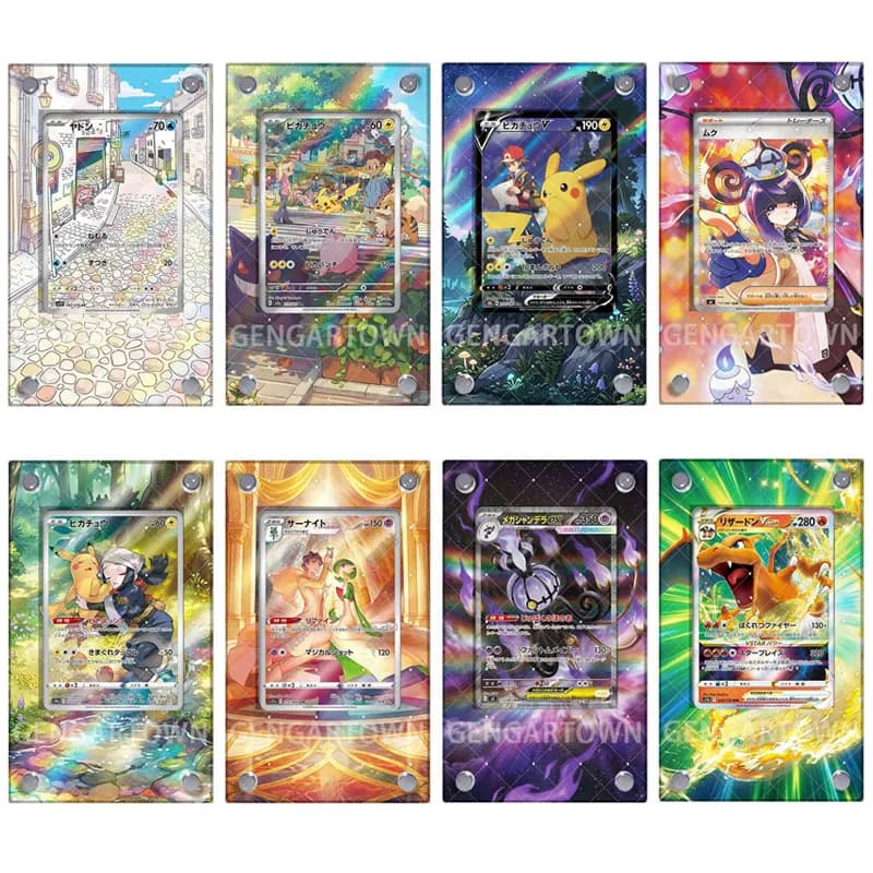 Espositore per Carte Pocket Monster Eeveelution, Cornice Fotografica per Carte da Collezione Anime Game PTCG Gardevoir Slowpunch Chandeleure, Giocattolo