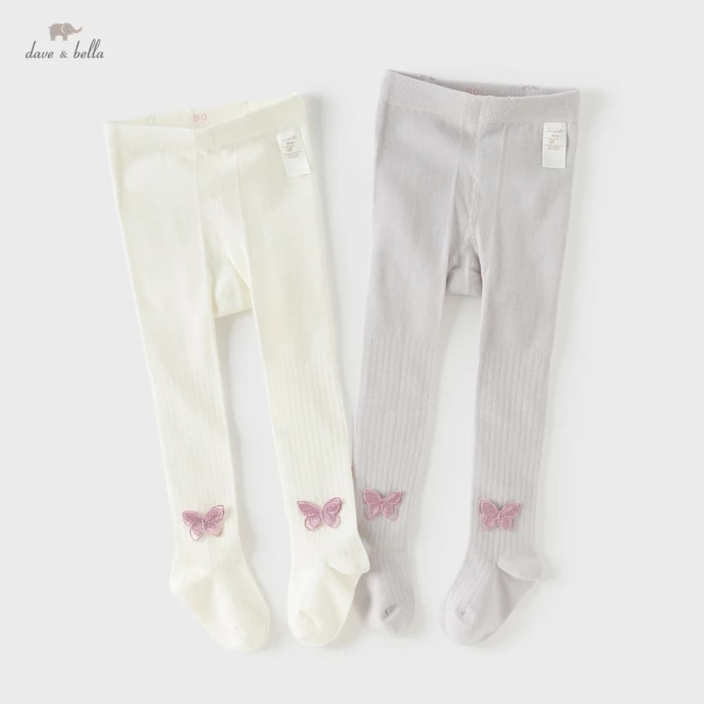 Dave Bella Ragazze Collant di Cotone Autunno Primavera Elastico in Vita Bambini Fondo Calzamaglia Lunga Leggings Casual Abbigliamento per Bambini DB1261688