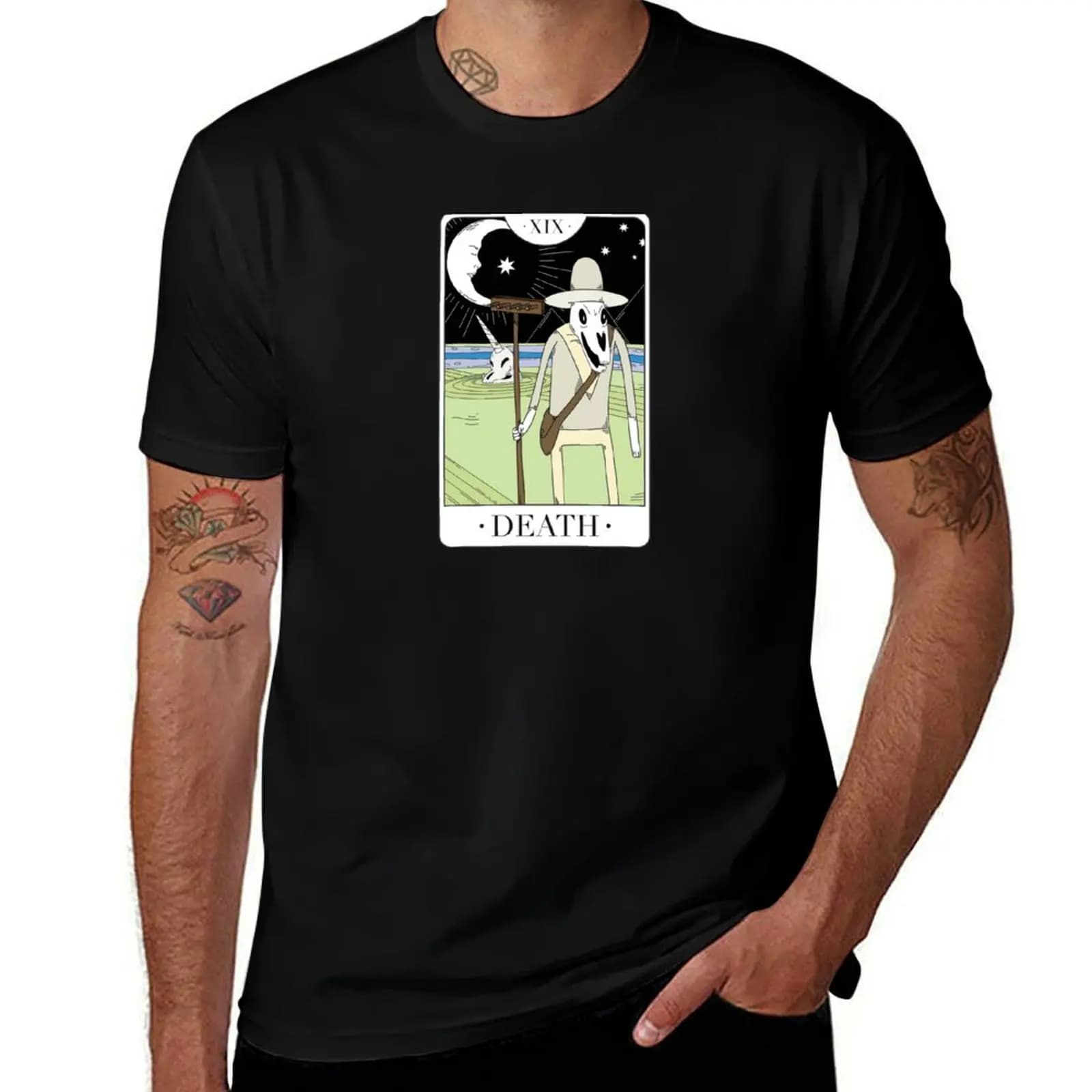 Tarot Card - T-shirt con stampa di lettere alla moda, modello Death