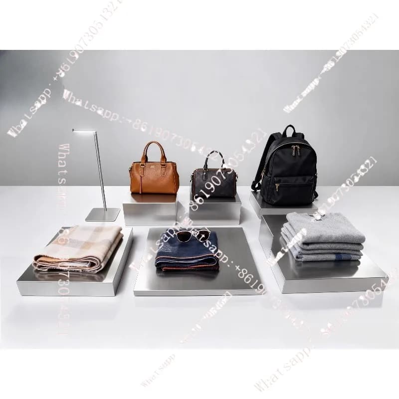 Espositore da tavolo in acciaio inossidabile spazzolato per mini borse da scarpe, espositore da banco per gioielleria, ornamento per vetrina, supporto da tavolo