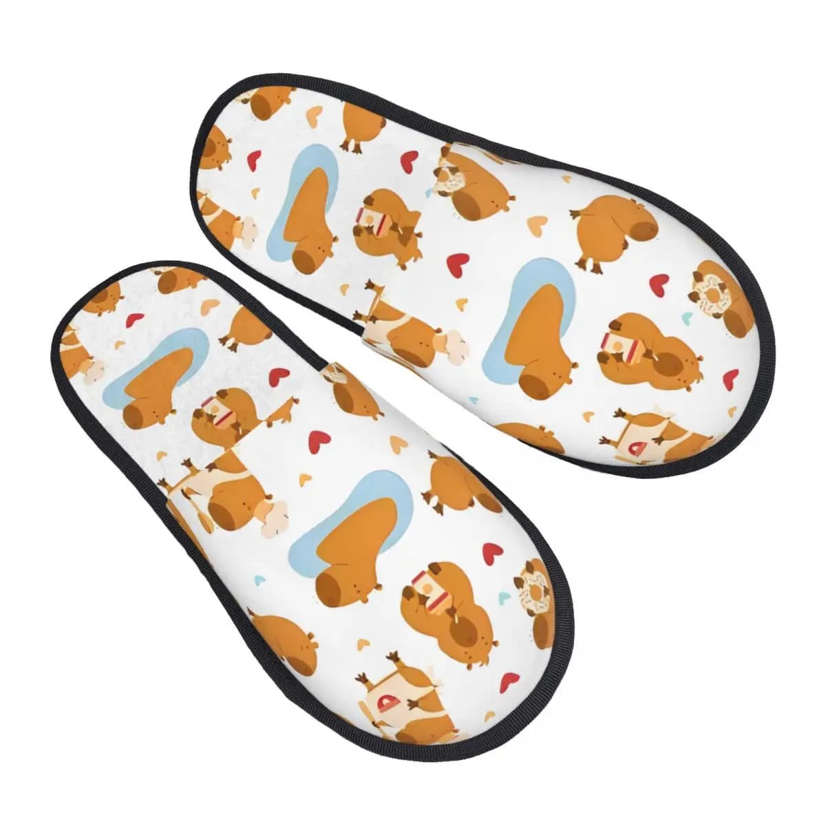 Custom Capybara House Slippers Women Comfy Memory Foam Slip On Bedroom Slipper Shoes