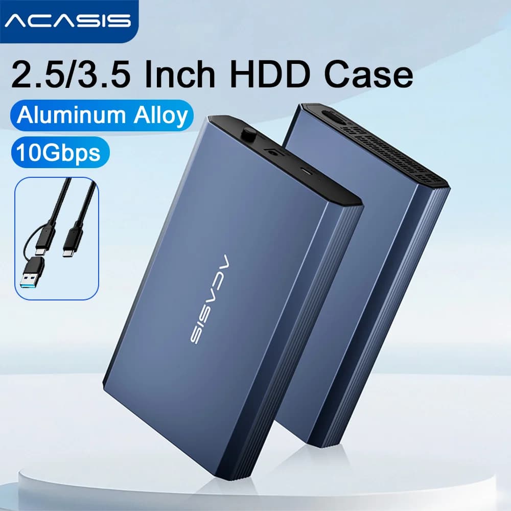Adattatore per Case HDD ACASIS 10Gbps USB3.2 Tipo C Gen2, Supporto per HDD fino a 30TB, per Dischi Rigidi Esterni da 2.5/3.5 Pollici, Docking Station
