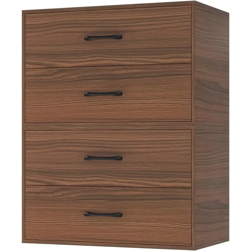 Organizzatore in legno a 2 cassetti con maniglia in metallo, guide scorrevoli lisce, ideale per armadietti o ufficio, noce