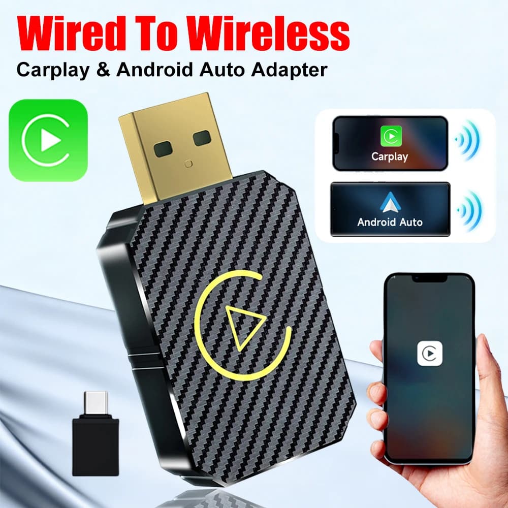 CarPlay and Android Car Wireless Wired, USB Plug and Play Auto Connection for Car with CarPlay and Android Auto Wired OEM
