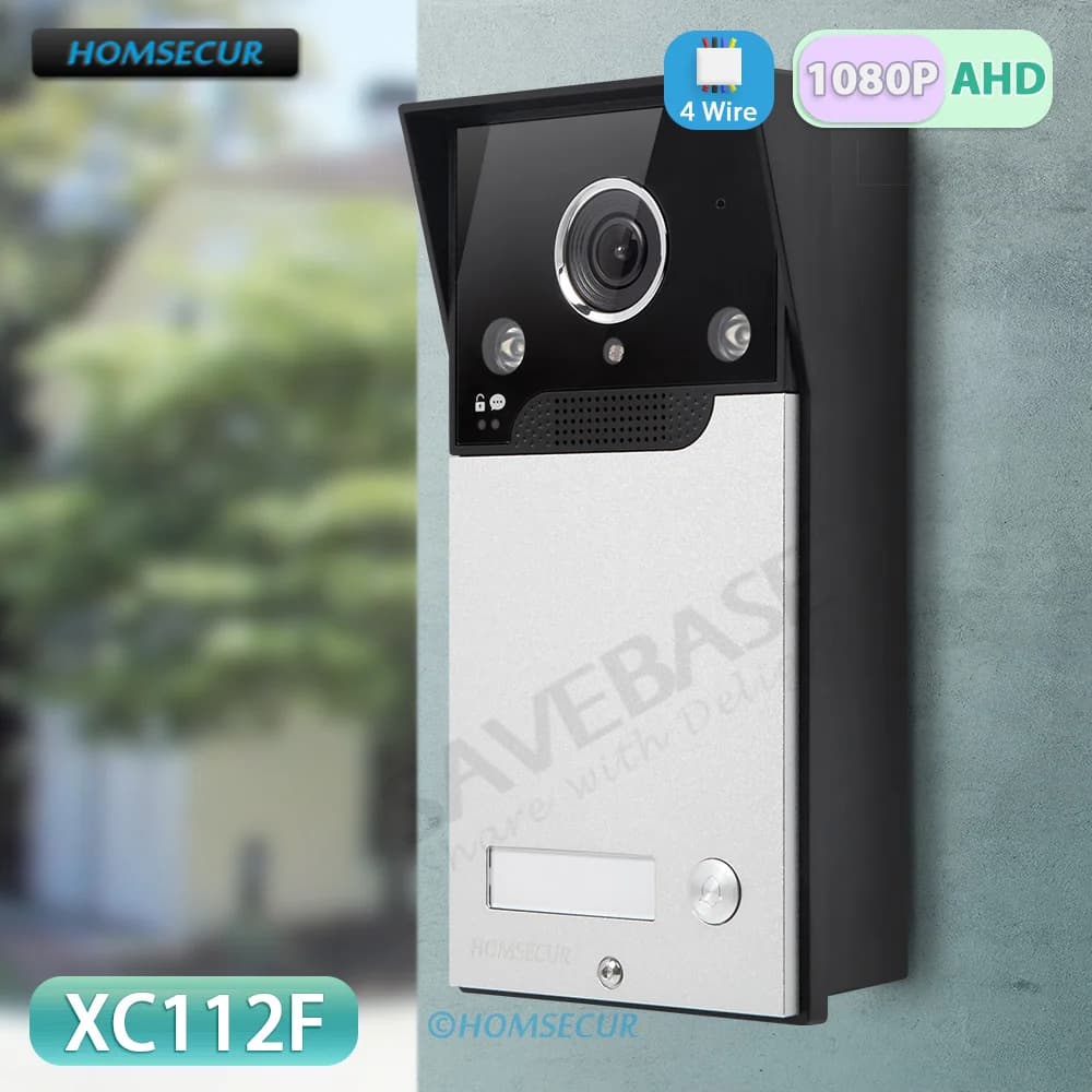 4 Wire 1080P Doorbell Camera IP65 Flush Mount IR Night Vision View Angle Horizontal 120° for HOMSECUR Tuya WIFI Video Doorphone