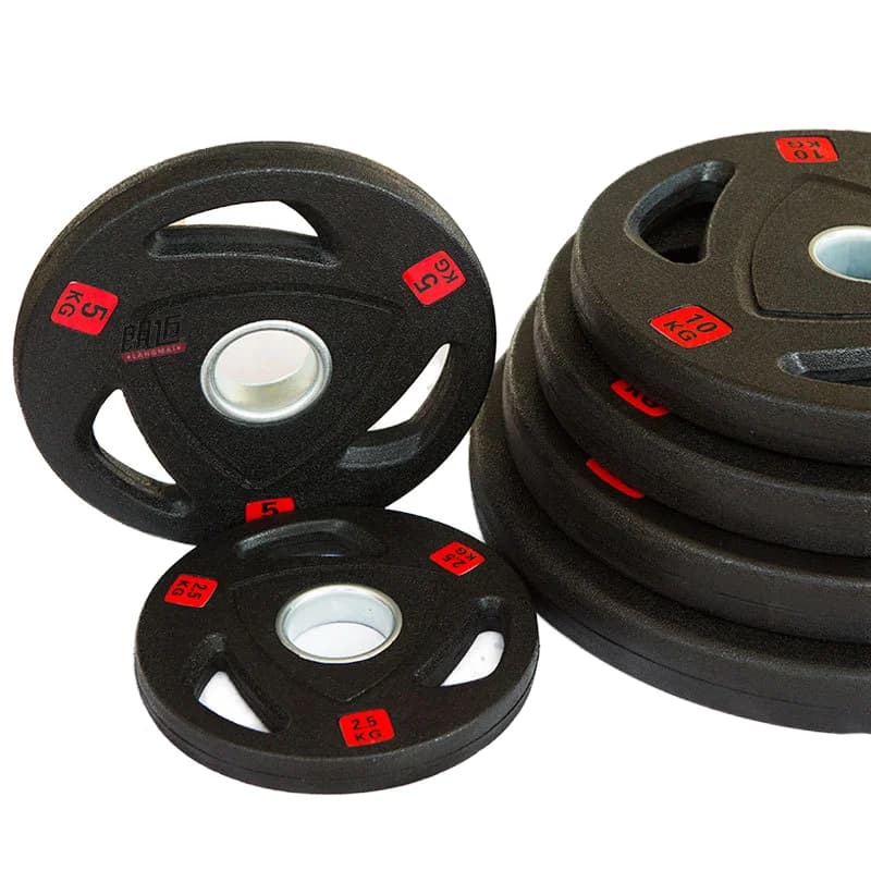 Set of unisex rubber barbell plates Set of 2.5-30 kg gym weight plates Standard sale standard color barbell plates