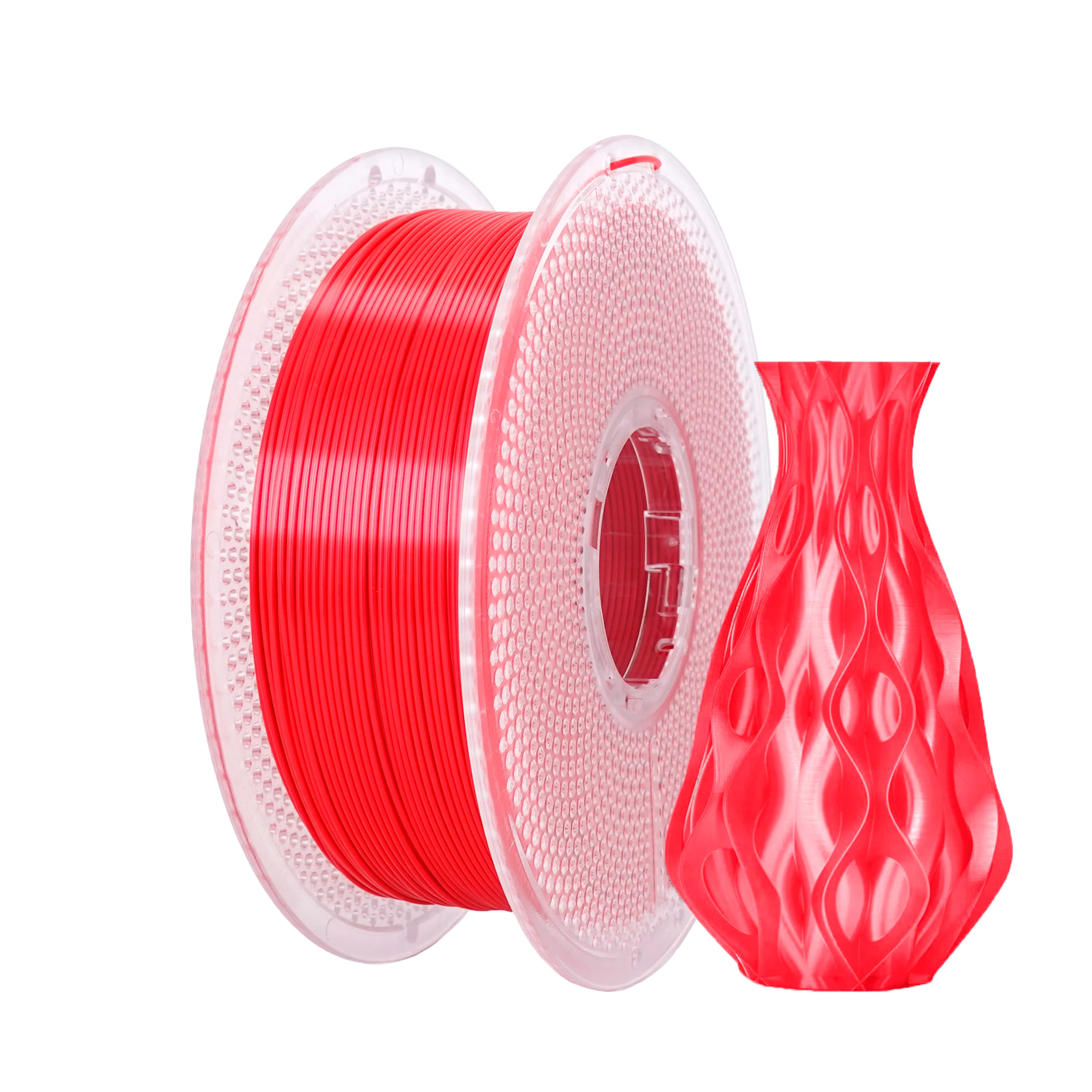 Filamento PLA Silk Rosso 1KG per Stampante 3D, 1.75mm, Avvolgimento Preciso e Resistente, Precisione Dimensionale +/-0.02 mm, Compatibile con la Maggior Parte delle Stampanti 3D
