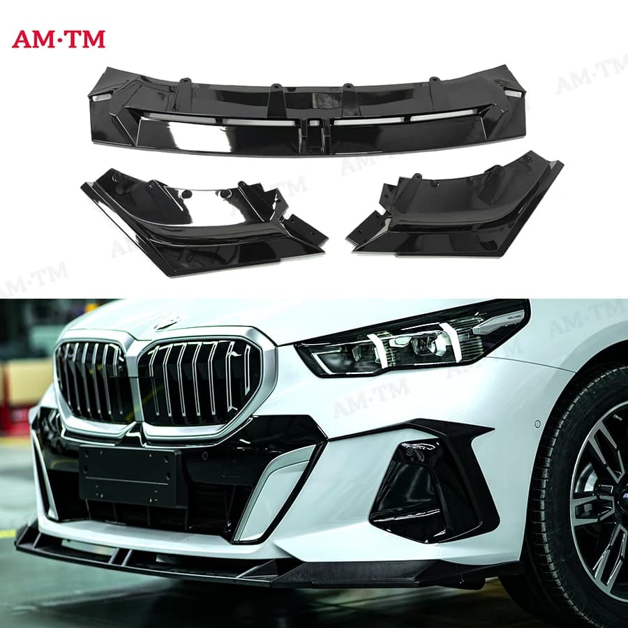For BMW G60 G68 Bright Black Car Front Bumper Splitter Front Lip Chin Spoiler Diffuser Parts Body