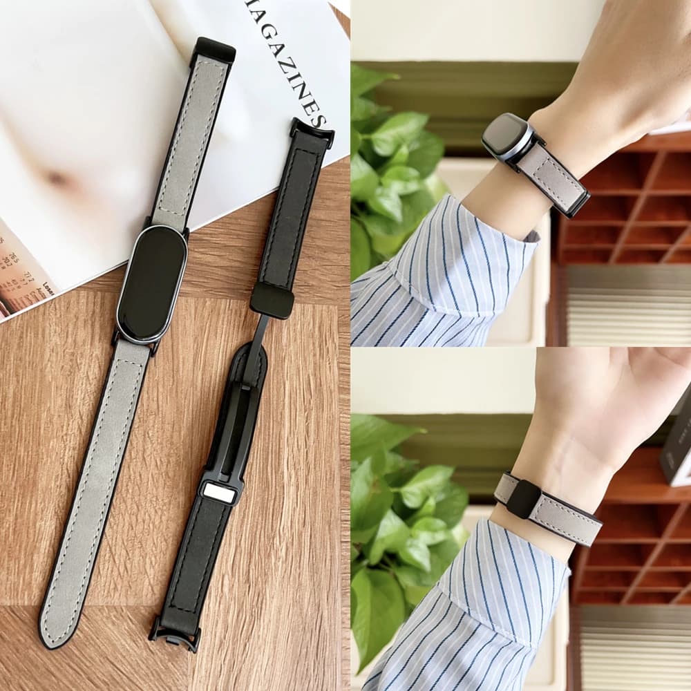 Frosted Leather Silicone Strap for Xiaomi Mi Band 9 8 Wristband Bracelet Replacement pulsera for Mi Band 9 8 NFC Magnetic Strap