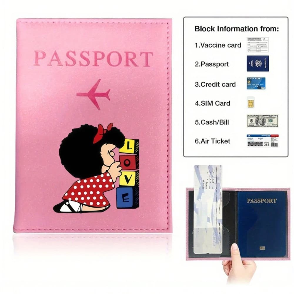 Porta Passaporto MAFA Love in PU, Essenziale per Viaggi e Crociere, Sottile e Portatile