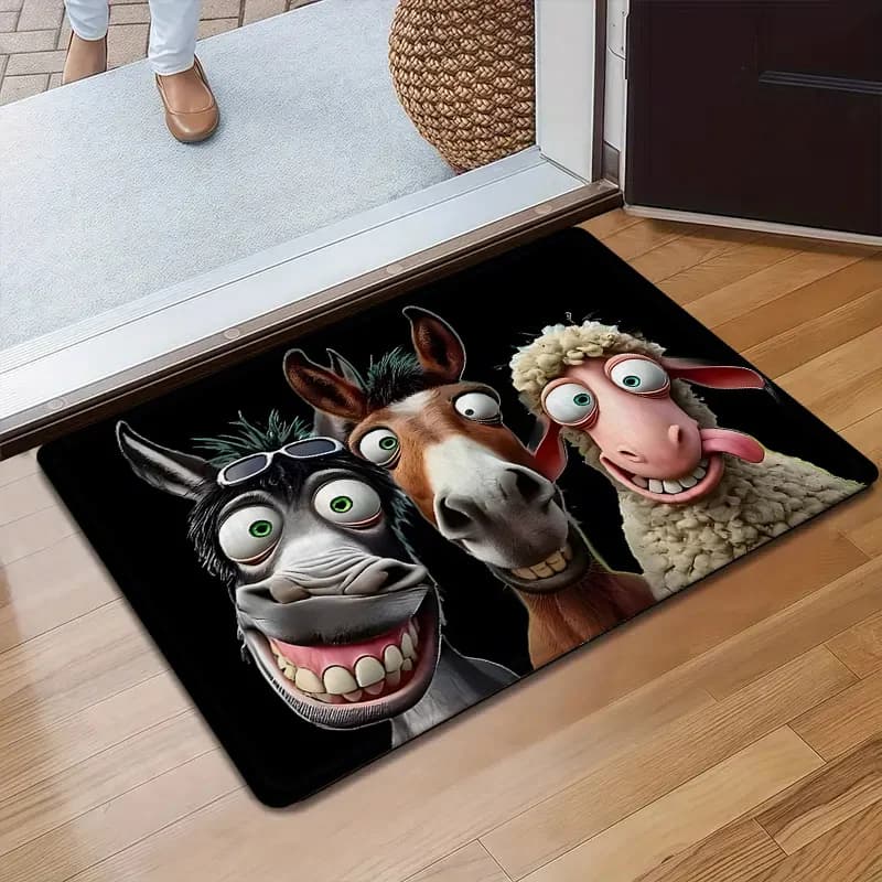 VIKAMA Animated Animal Carpet Cartoon Fun Floor Mat Door Mat Welcome Mat Rug For Bedroom Carpet For Living Room Bathroom Mat