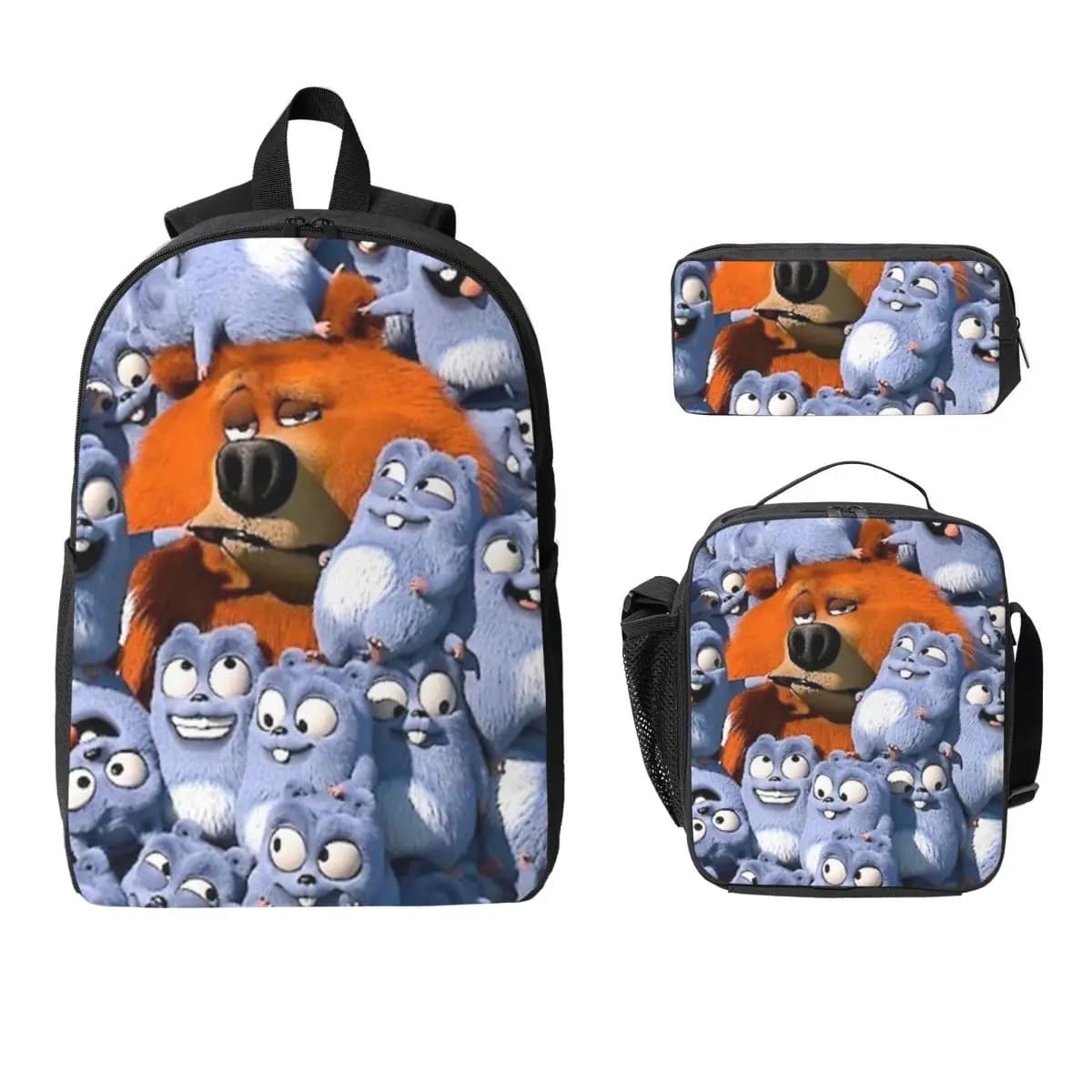 Grizzy And The Lemmings Zaino Studente Ragazzi Ragazze BookBag Borsa da scuola Borse a tracolla per laptop Borsa da pranzo isolata 3ps Astuccio