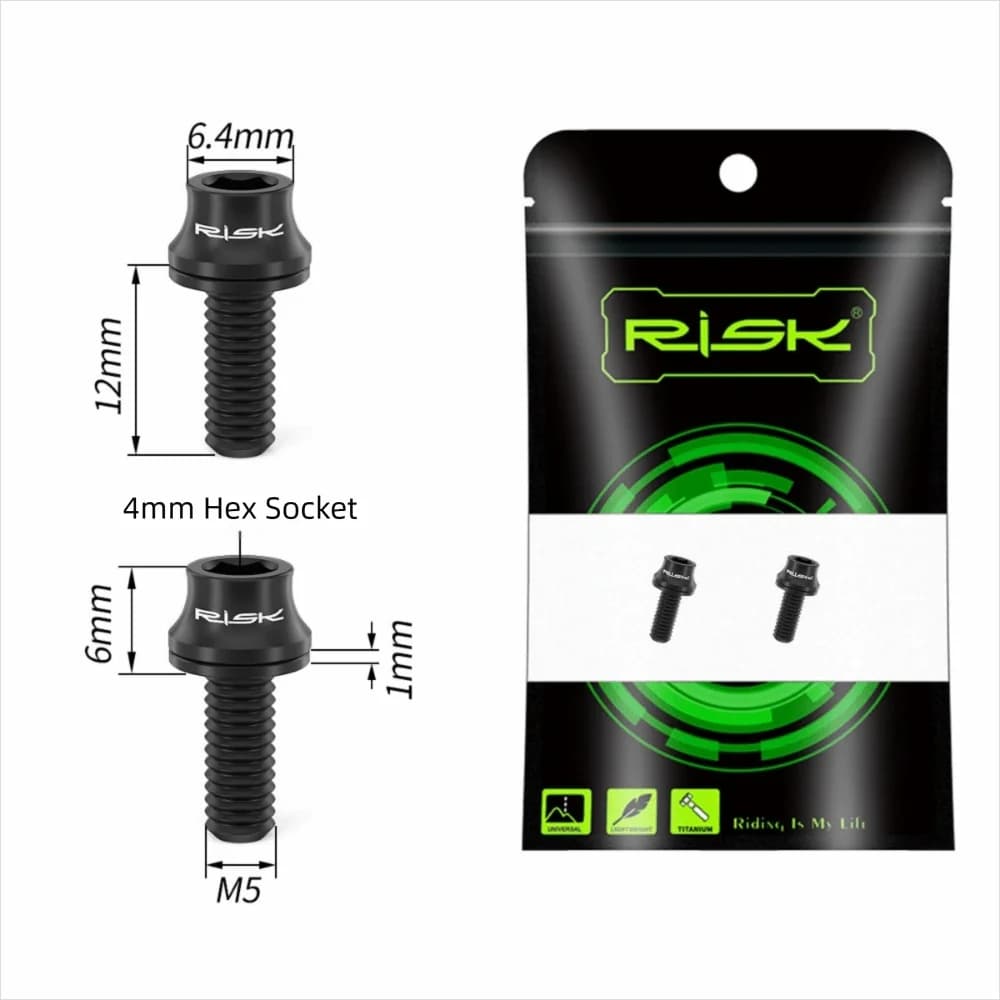 2PCS Creative Titanium Bike Fixing Screws Multicolor M5x12mm Water Holder Screws with Gasket Install Screws Air Pump Holder