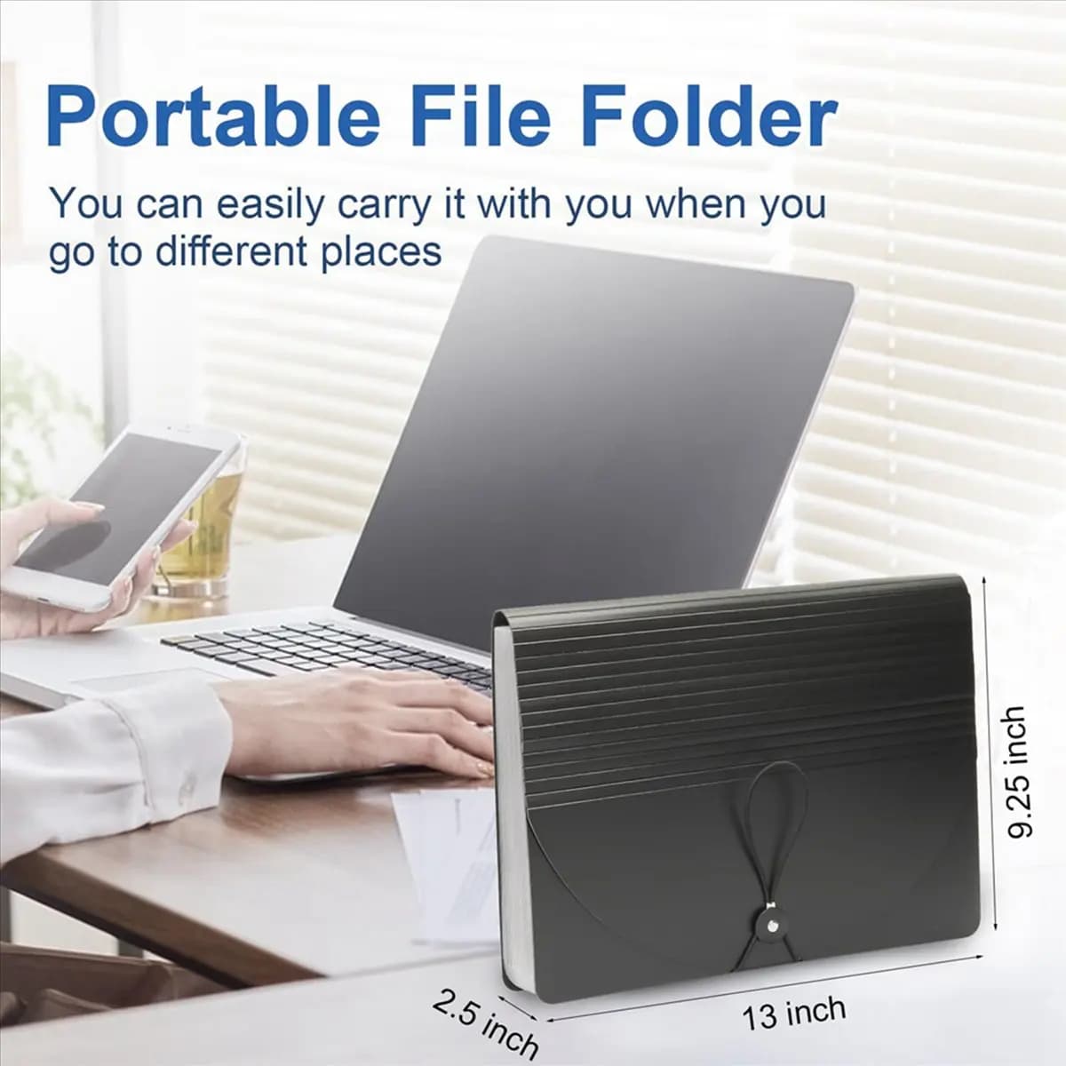 Efficiente - Cartella di file espandibile 2X 24 tasche con etichette vuote, organizer di file con copertina espandibile, organizer di file per fisarmonica