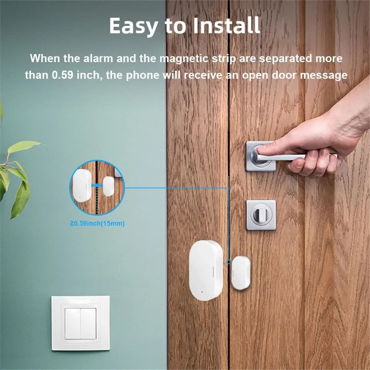 Rilevatore di allarme per finestre magnetiche wireless con sensore porta Zigbee Y80A