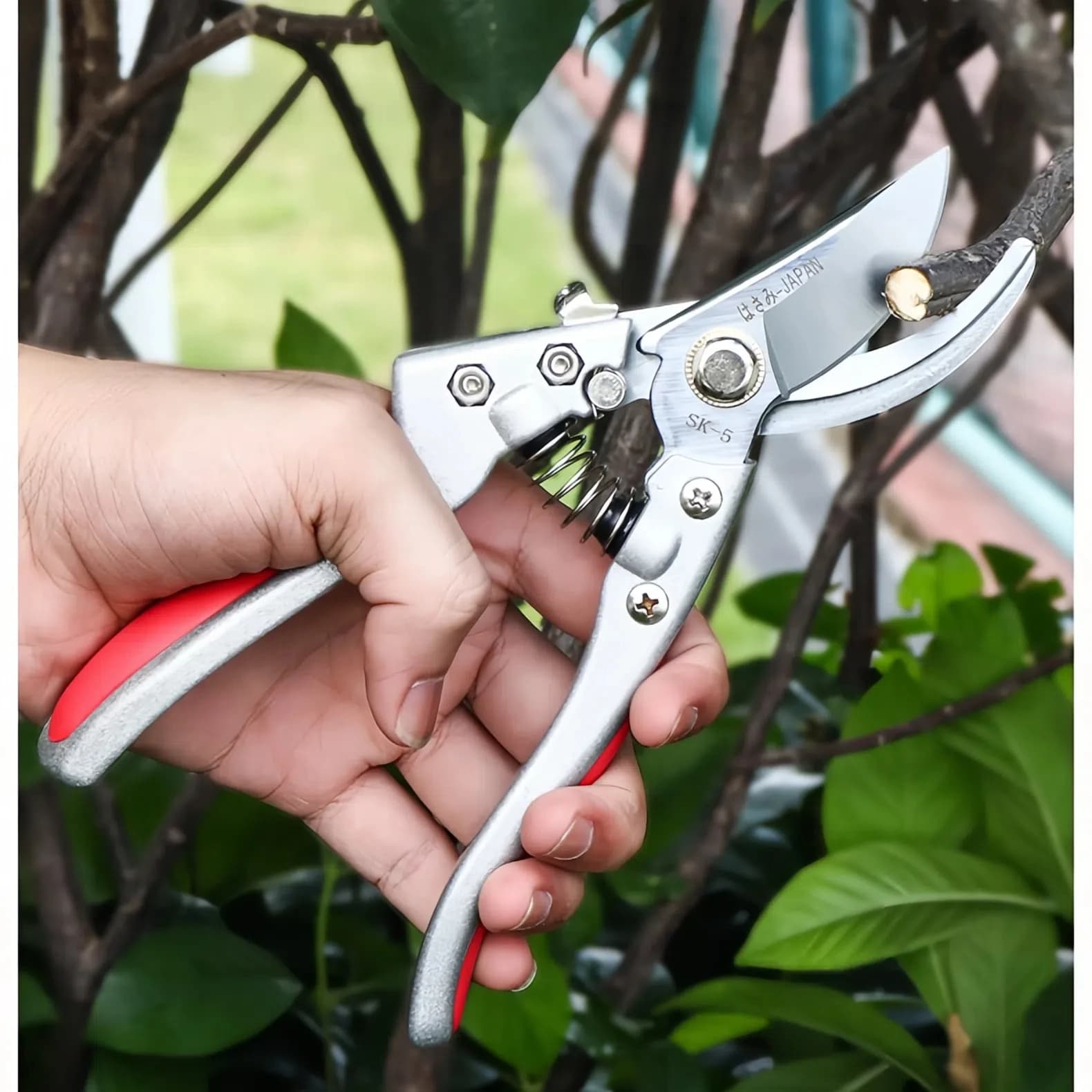 1pc Zinc Alloy Garden Pruning Shears | SK-5 High-Carbon Steel Blades | Large-Caliber Labor-Saving Fruit Tree Shears