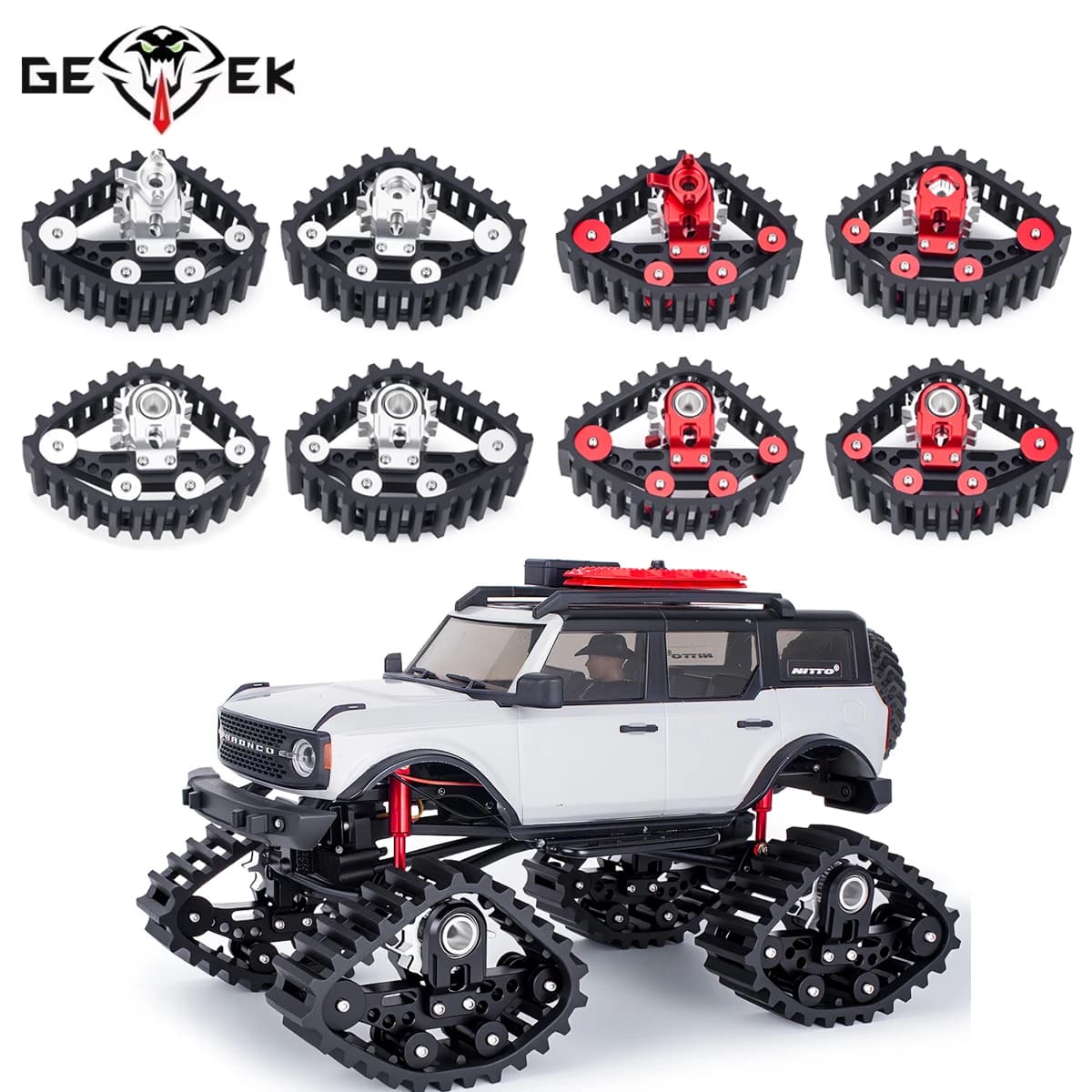 4 pezzi di pneumatici per ruote da pista da neve per 1/24 RC Crawler Car SCX24 accessori per parti di aggiornamento fai da te