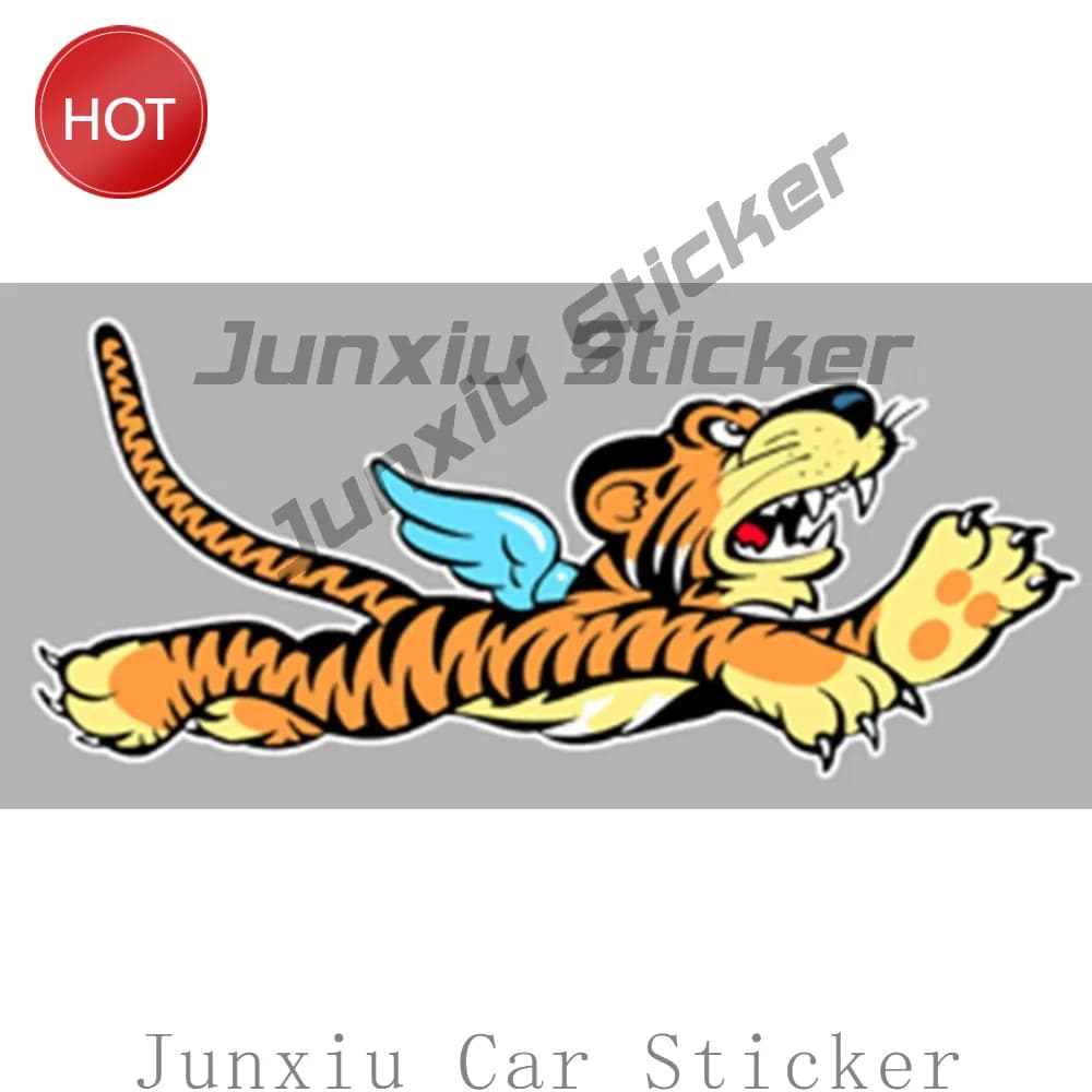 Vintage Aircraft Tigres Volants Droit P40 Ww2 Usa Fa104 Sticker For Travel Case Truck Window Vinyl Weather Resistant