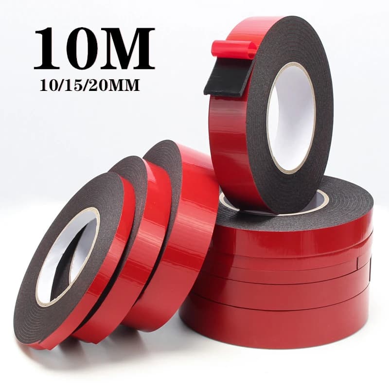 Nastro adesivo in schiuma biadesiva super resistente, spessore 0,5mm-2mm, per montaggio e fissaggio.
