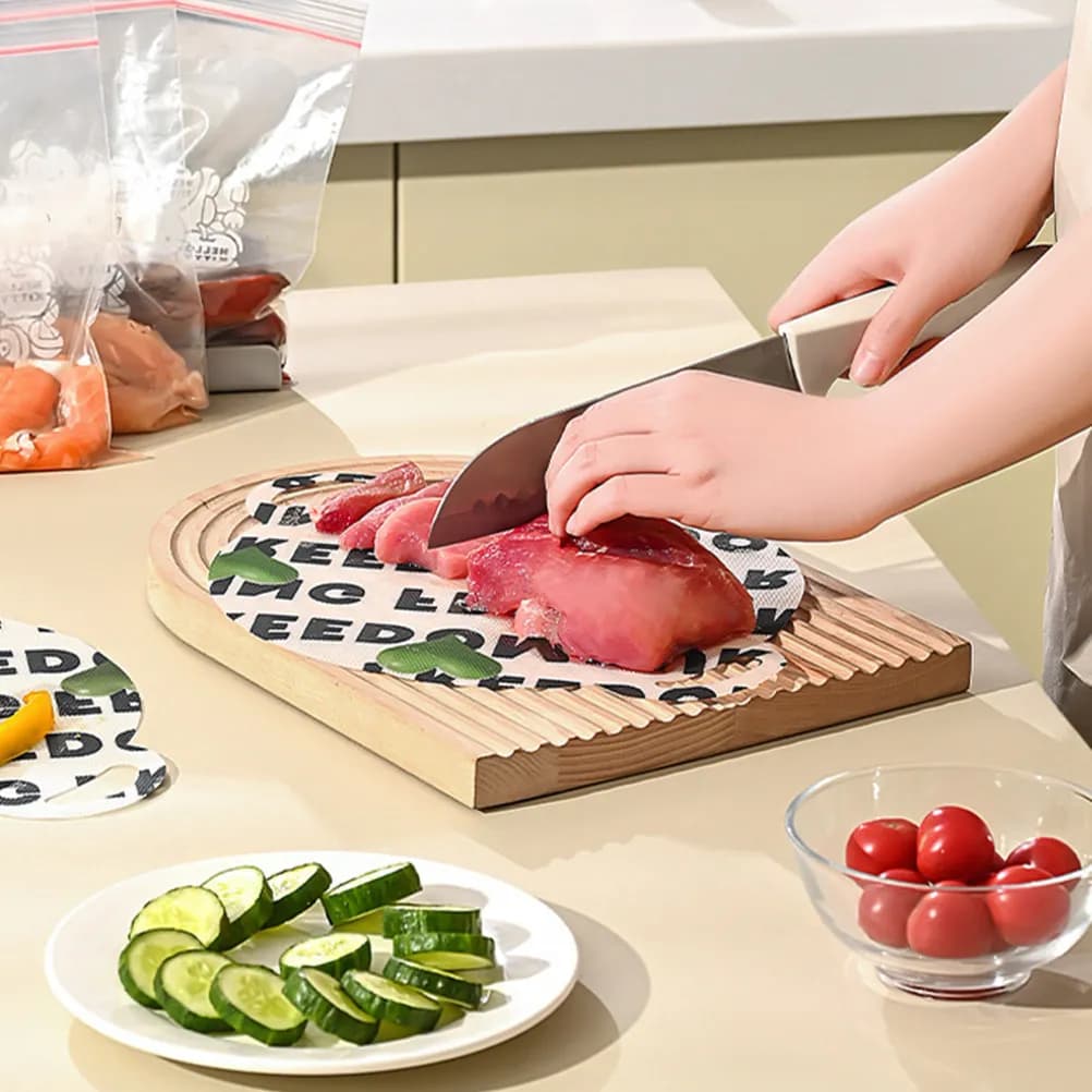 5Pcs Disposable Fruit Vegetable Cutting Mats Eva Material Non-Fragile Chopping Board Pads Portable Kitchen Accessory No Flavor