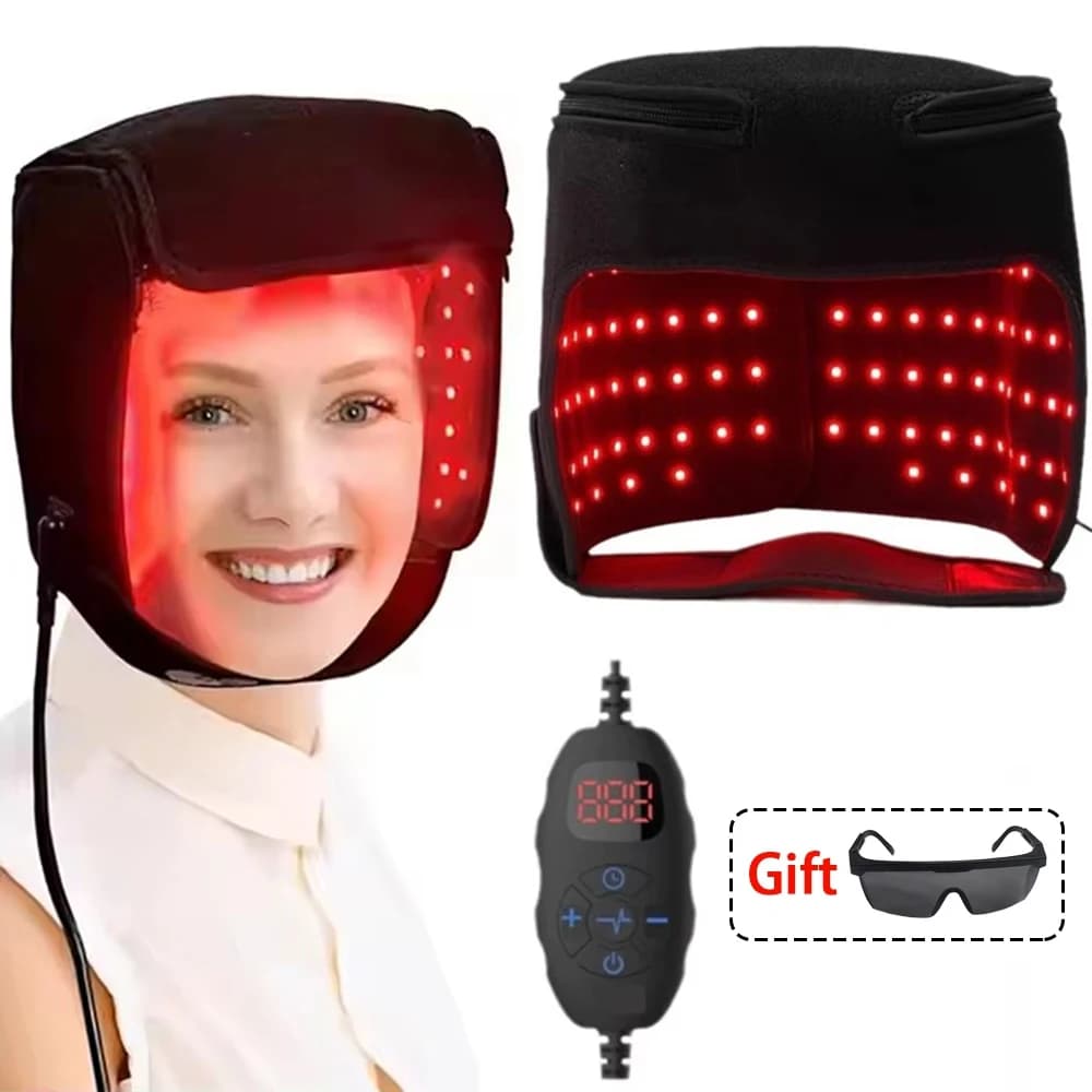 Cappello per terapia con luce rossa a LED per la crescita dei capelli Berretto per la crescita dei capelli con luce rossa e a infrarossi per la perdita dei capelli Promuove la cura della ricrescita rapida dei capelli
