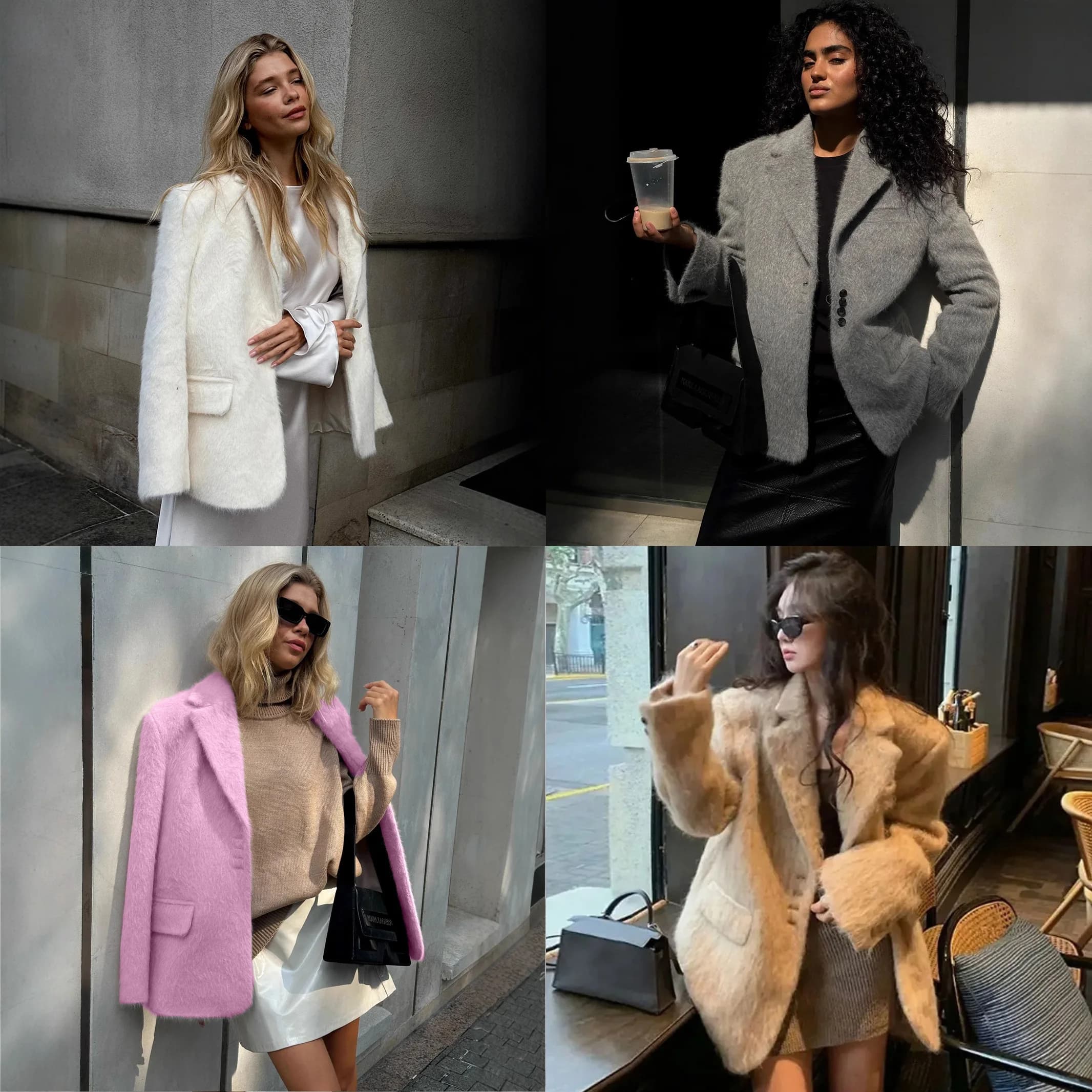 Luxury Loose Collar Fluffy Coat Winter Fall Long Sleeve Jacket Women Overcoat Spring Autumn Warm Outerwear